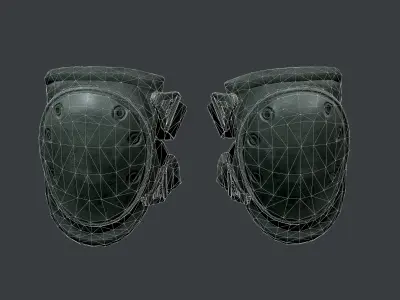 Military Knee Pad Equipment Gear Game Ready 02 Low-poly 3D model