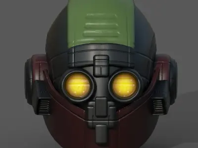 Helmet scifi military combat 3d model low poly  Low-poly 3D model 4