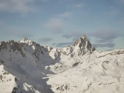 Matterhorn iconic mountain area realistic terrain landscape 3D model