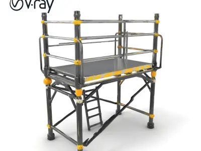 Heavy-duty Industrial Scaffold Ladder model pack Low-poly 3D model