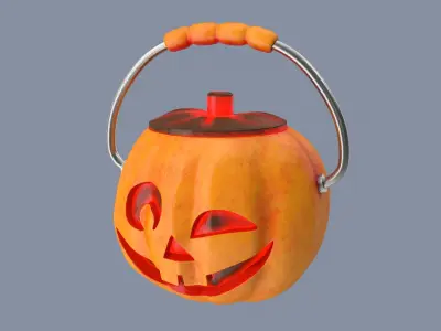 Jack o Lantern Glow face Bucket 3D model