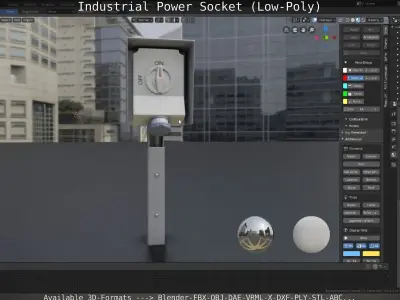 Industrial Power Socket Low-Poly Version Low-poly 3D model