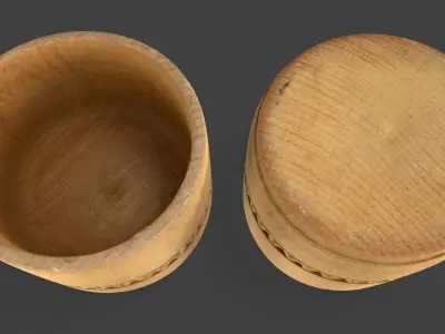 Wooden Kitchen Utensils Low-poly 3D model