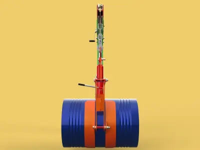 HAND WINCH CRANE HOIST DRUM BARREL LIFTER LIFTING CLAMP GRAB JIB 3D model