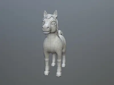 Stylized Horse Low-poly 3D model