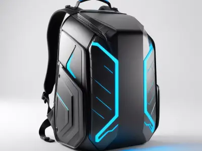 Futuristic Hard Shell Gaming Backpack 3D model