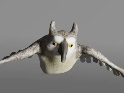 owlet animated Low-poly 3D model