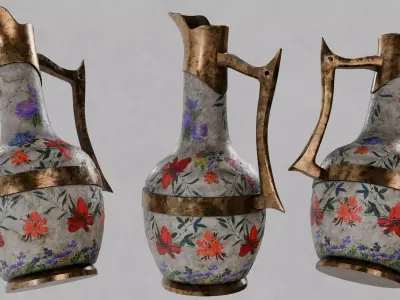 Porcelain Jug Low-poly 3D model