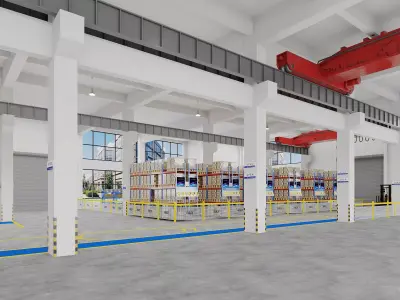 Warehouse - Factory Interior 3D model