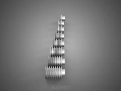 STANDARD PULLEY SHEAVE MULTI GROOVE TRACK WHEEL DRIVE BELT GEAR 3D model