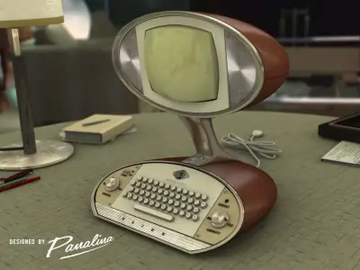 Vintage Computer Alien design 1955 - c4d fbx 3ds 3D model