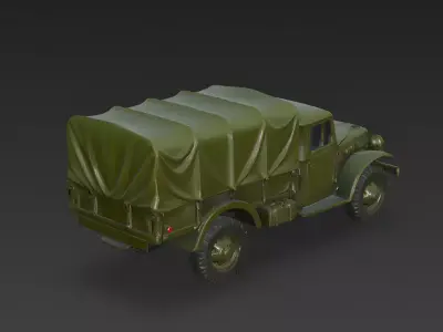 WWII 2-5 Ton Military Cargo Truck 3D Model Low-poly 3D model