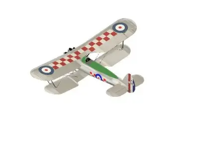 BristolBulldog toy airplane flying 3D model