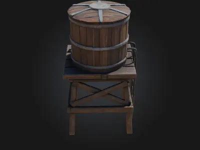 Water Tower Structure  Industrial Simplicity for Urban  3D model
