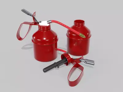 Small oil can 2A Low-poly 3D model