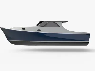 34 Foot Classic Downeast Boat  Hull Design 3D model
