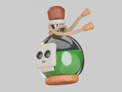 Poison Potion 3D Illustration 3D model