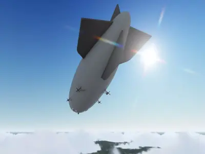The Airship in sky Free 3D model