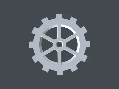 GEAR-002 cog wheel Low-poly 3D model