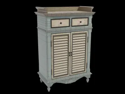 vintage antique cabinet Low-poly 3D model