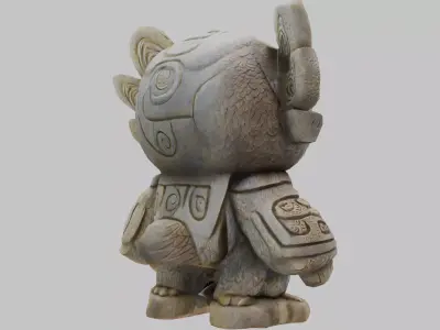 Ancient Owl Idol Low-poly 3D model