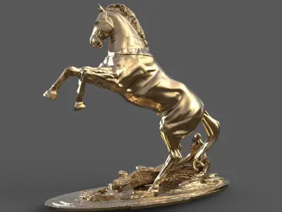 Roman emperor horse statue 3D model