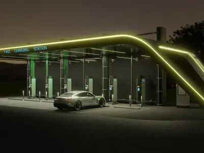 Electric Vehicle Charging Station 3D model buy
