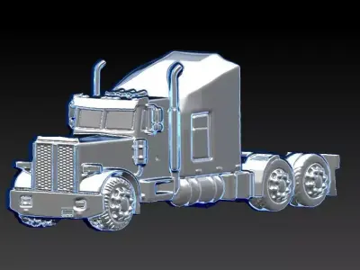 Hollow Semi Trailer Truck Pendant Necklace Jewelry 3D print model
