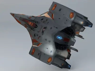 Damaged Hyper Jet Fighter 3D model