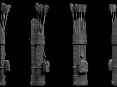Holster with arrows Low-poly 3D model