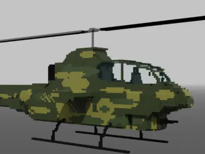 AH 1 Cobra voxel model  Low-poly 3D model