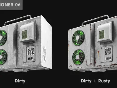 Sci-Fi air conditioner 06 3D model