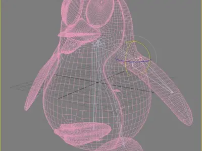 Christmas Penguin Rigged Low-poly 3D model