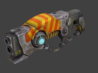 sci fi blaster gun 3d low poly model Low-poly 3D model