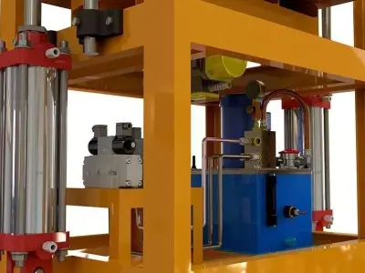 Hydraulic Automatic Concrete Brick Block Making Machine  Free 3D model