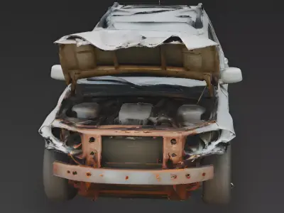 Rolled-Over SUV 3D Model 3D Model Low-poly 3D model