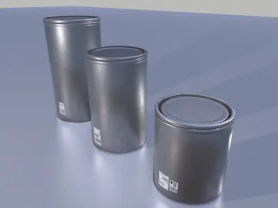 Aluminium barrels  Low-poly 3D model