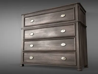 Sideboard chest of drawers with marble top 3D model