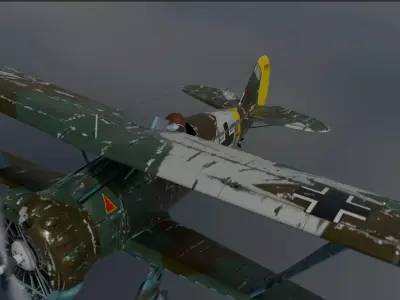 Henschel HS 123 weathered 3D model