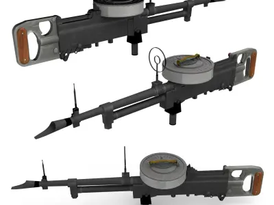 Vicker K Machine Gun 3D model