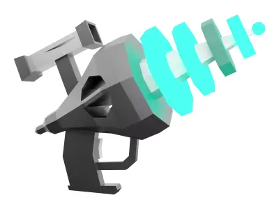 3d Futuristic Sci-Fi Assault Pistol low-poly icon 3D model
