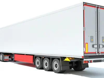 Truck with Reefer Refrigerator Trailer 3D model shop