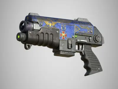 W40k Primaris bolt pistol Low-poly 3D model