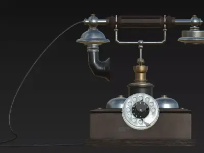 Antiquephone vintage telephone Low-poly 3D model