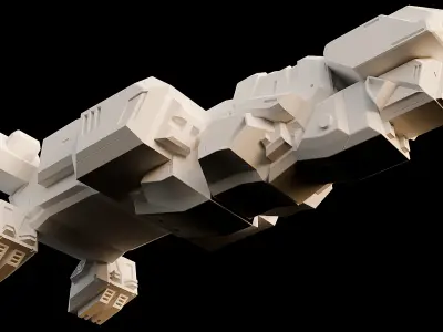 Transport Spaceship Low-poly 3D model