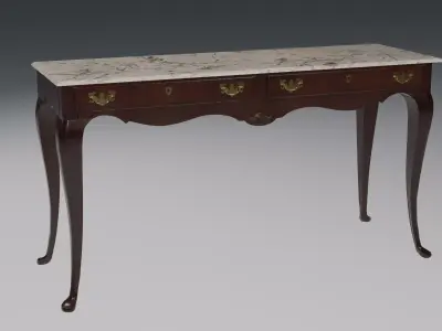 Hallway Console Wooden Table 7 textures Low-poly 3D model