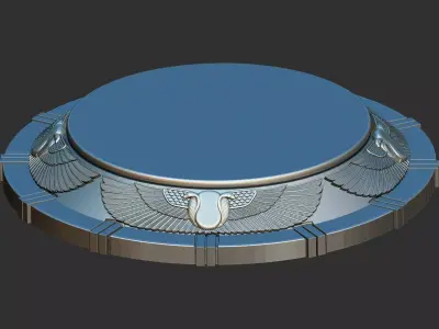 Egyptian pharaoh round base Free 3D print model