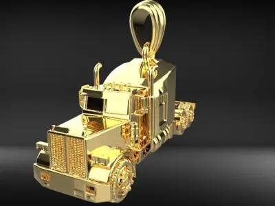 Semi Trailer Truck Pendant Necklace Jewelry  3D print model purchase