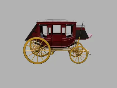 Wild west Concord Stagecoach 3D model