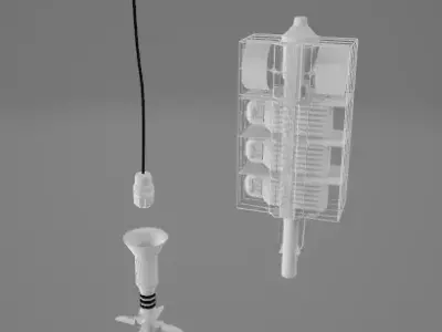 Drilling Ship Vessel Probe Unit Low-poly 3D model